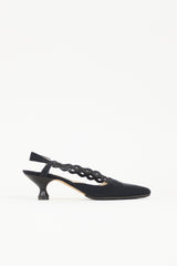 Manolo Blahnik Satin Slingback Heel