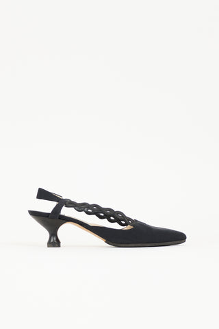 Manolo Blahnik Satin Slingback Heel