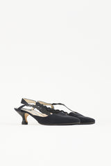 Manolo Blahnik Satin Slingback Heel