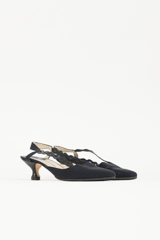 Manolo Blahnik Satin Slingback Heel