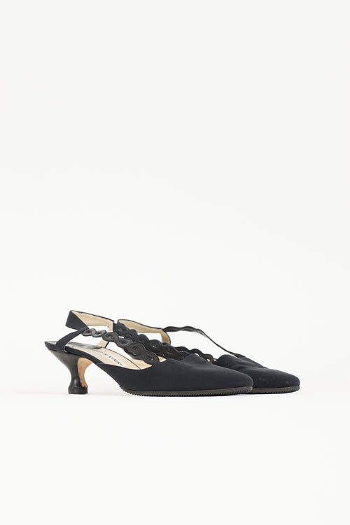 Manolo Blahnik Satin Slingback Heel