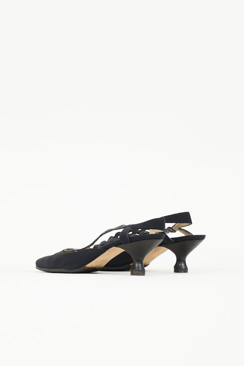 Manolo Blahnik Satin Slingback Heel