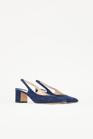 Manolo Blahnik Suede Allurasan Heel