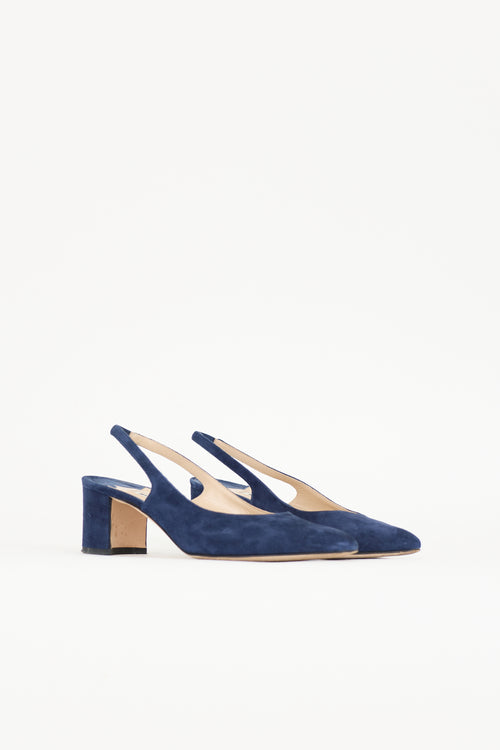 Manolo Blahnik Suede Allurasan Heel