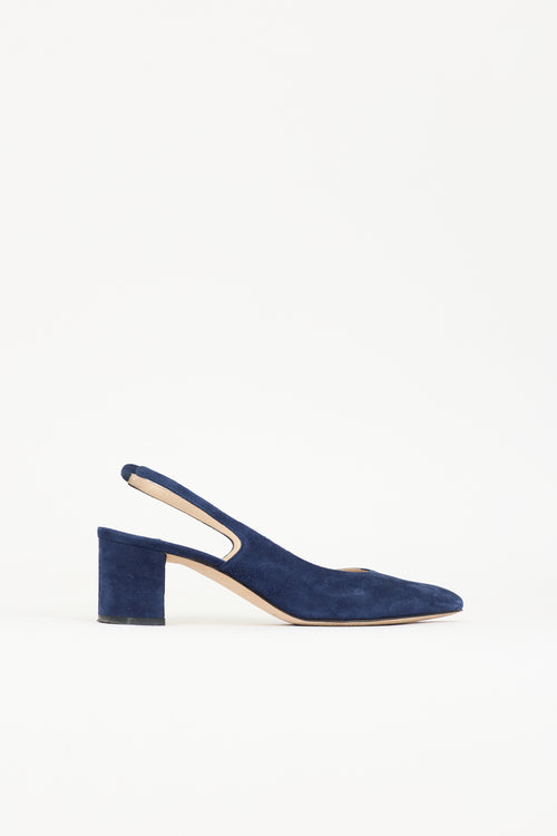 Manolo Blahnik Suede Allurasan Heel