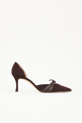 Manolo Blahnik Suede Lisy D'Orsay Pump