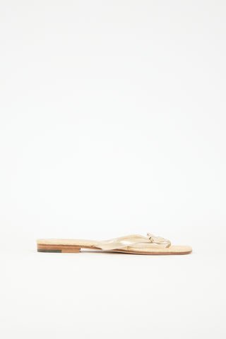 Manolo Blahnik Leather Bow Sandal
