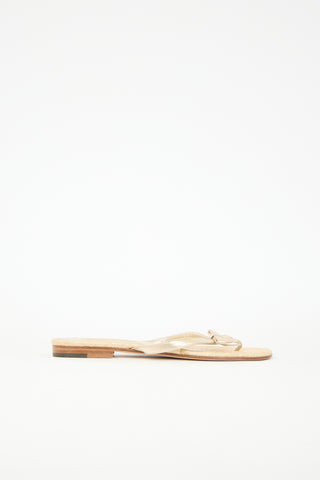 Manolo Blahnik Leather Bow Sandal