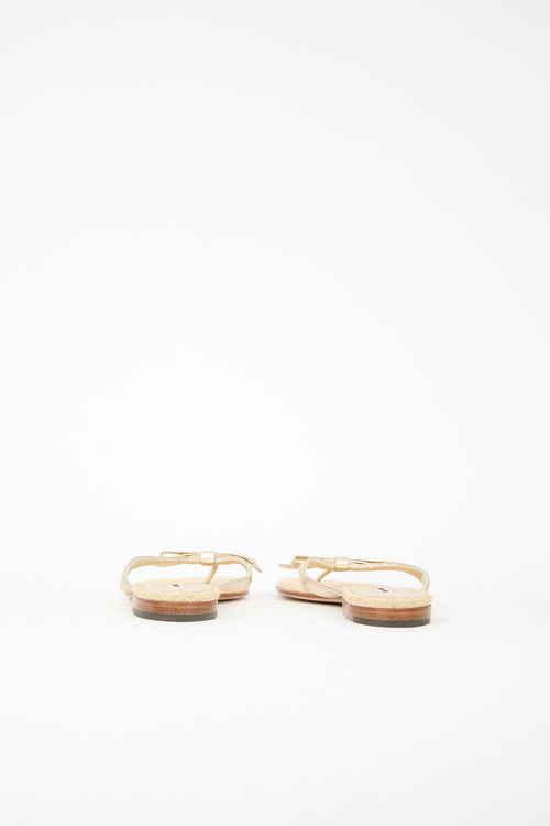 Manolo Blahnik Leather Bow Sandal