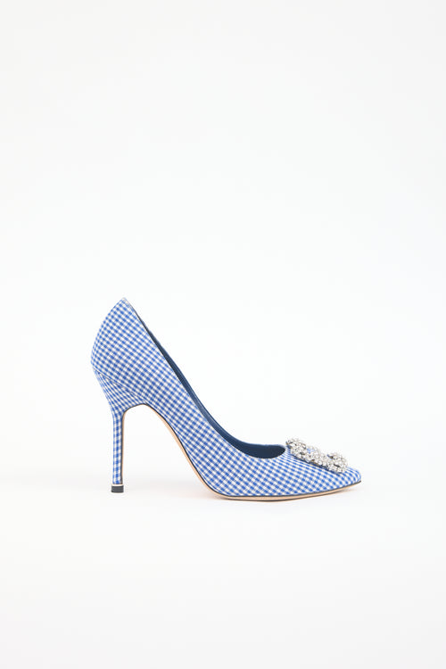 Manolo Blahnik Gingham Hangisi Pump