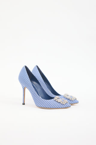 Manolo Blahnik Gingham Hangisi Pump