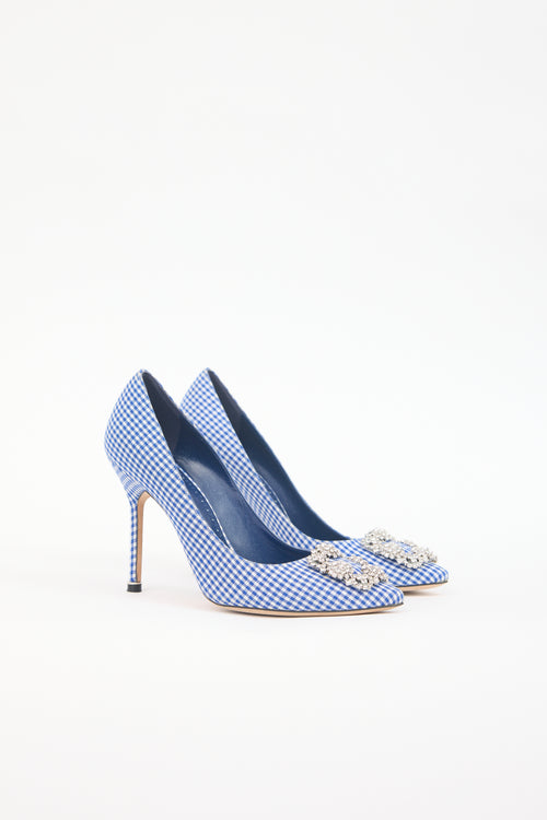 Manolo Blahnik Gingham Hangisi Pump
