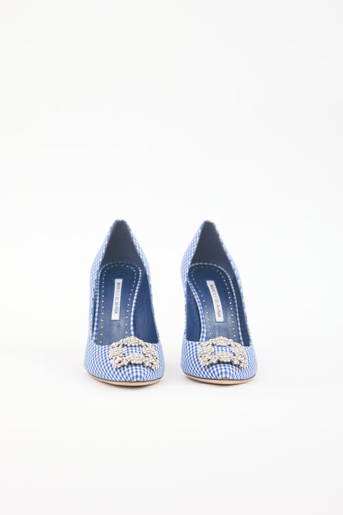 Manolo Blahnik Gingham Hangisi Pump