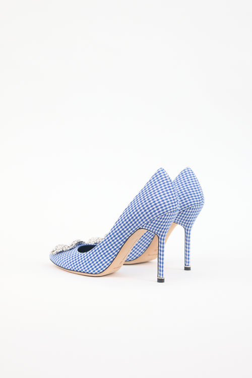 Manolo Blahnik Gingham Hangisi Pump