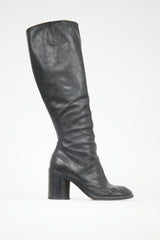 Maison Margiela Leather Knee High Tabi Boot