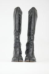Maison Margiela Leather Knee High Tabi Boot