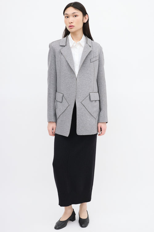 Marie Saint Pierre Heather Grey Neoprene Blazer