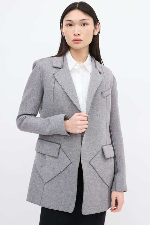 Marie Saint Pierre Heather Grey Neoprene Blazer