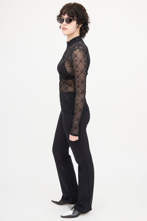 Marine Serre Second Skin Semi-Sheer Top