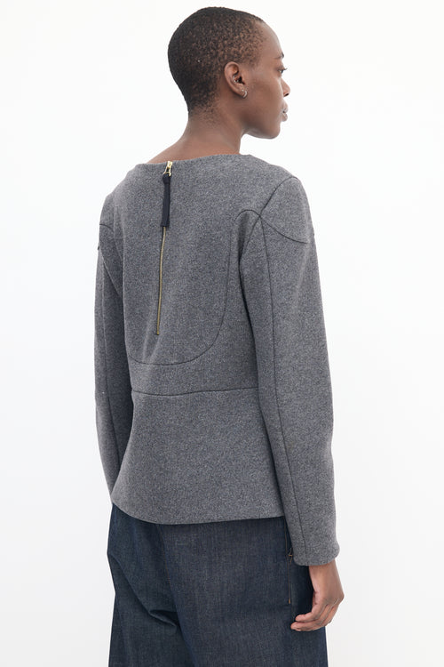 Marni Grey Wool Zip Sweater