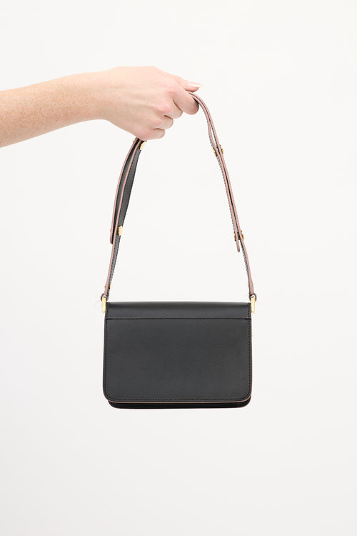 Marni Black & Pink Leather Mini Trunk Bag