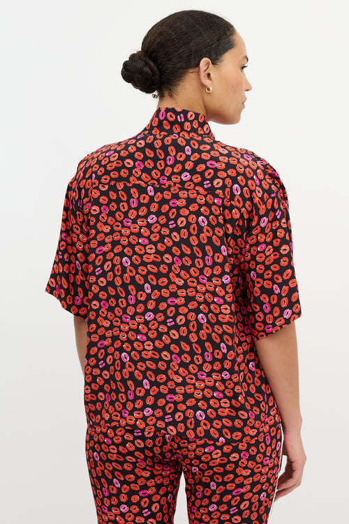 Marni Silk Lip Print Blouse