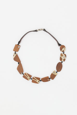 Marni Wood Abstract Necklace