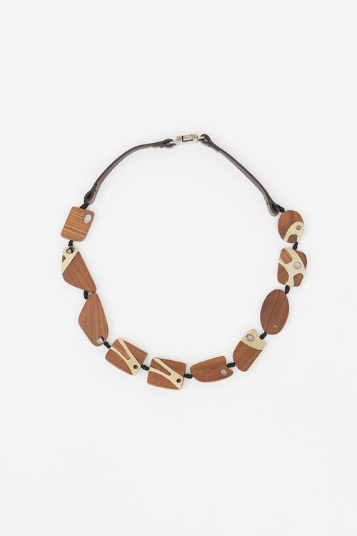 Marni Wood Abstract Necklace