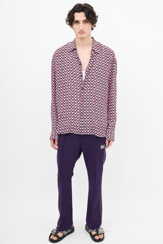 Marni Pink Silk Seashell Print Shirt