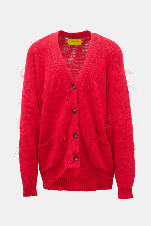 Marques Almeida Oversized Feather Cardigan