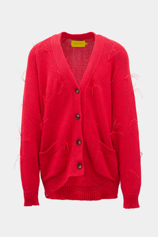 Marques Almeida Oversized Feather Cardigan