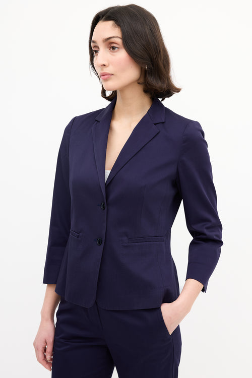 Max Mara Purple Cotton Slim Suit