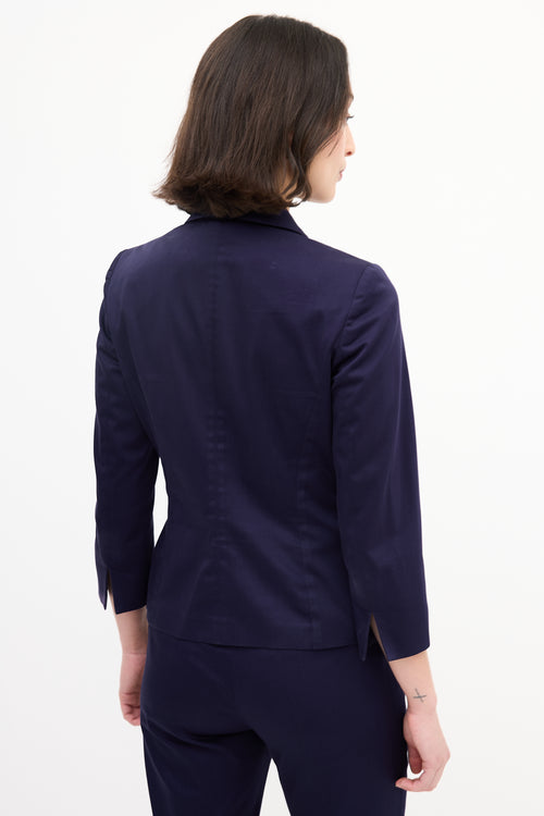 Max Mara Purple Cotton Slim Suit