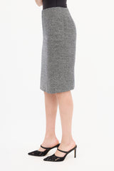 Max Mara Black & White Tweed Skirt Suit