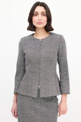 Max Mara Black & White Tweed Skirt Suit