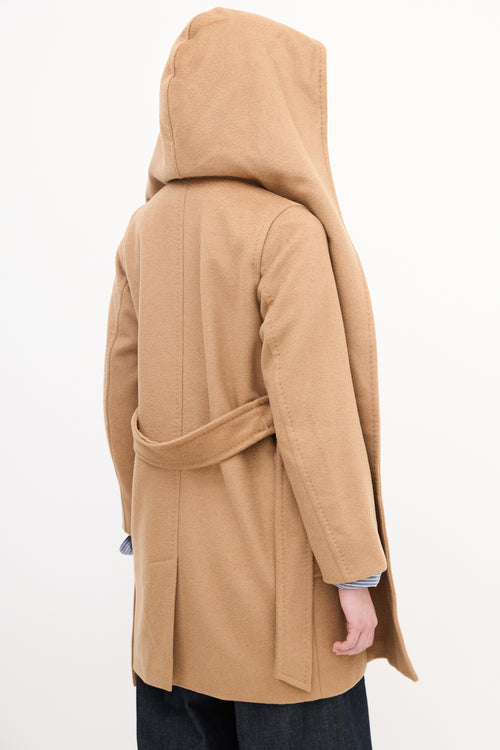 Max Mara Brown Wool Belted Wrap Coat