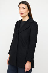 Max Mara Black Wool Pea Coat