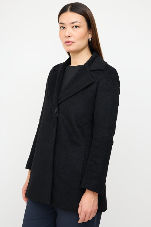 Max Mara Black Wool Pea Coat