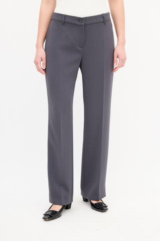 Max Mara Studio Grey Straight Leg Trouser