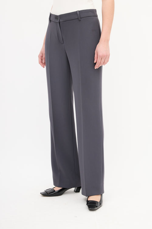 Max Mara Studio Grey Straight Leg Trouser