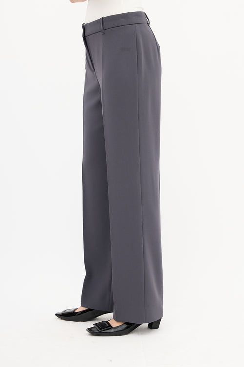 Max Mara Studio Grey Straight Leg Trouser