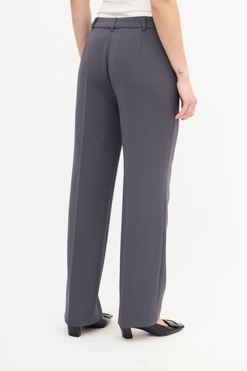 Max Mara Studio Grey Straight Leg Trouser