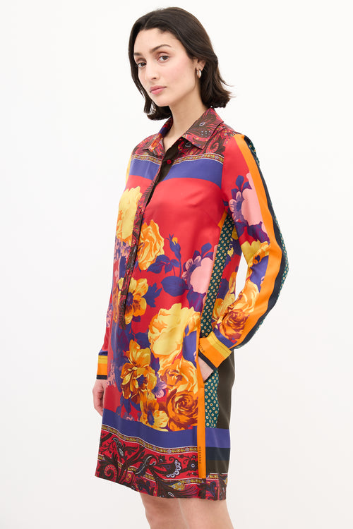 Max Mara Weekend Red & Multi Silk Printed Tunic Dress