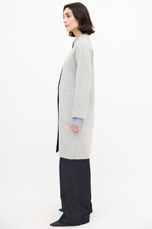 Max Mara Weekend Navy & Heather Grey Wool Reversible Coat