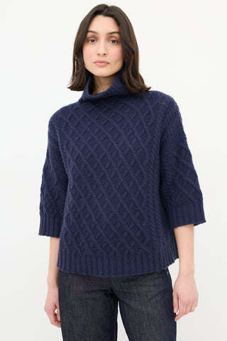 Max Mara Cable Knit Turtleneck Sweater
