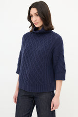 Max Mara Cable Knit Turtleneck Sweater