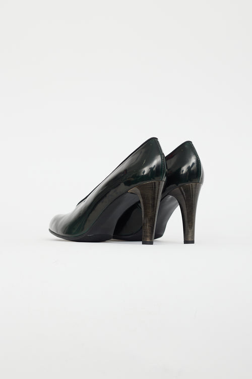 MA&LO Green Patent Leather Heel