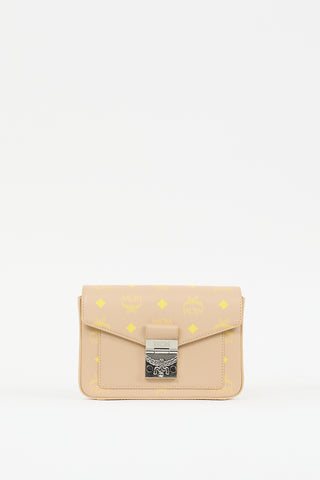 MCM Beige & Yellow Leather Millie Crossbody Bag