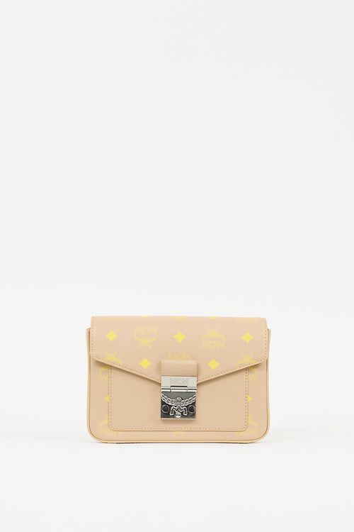 MCM Beige & Yellow Leather Millie Crossbody Bag