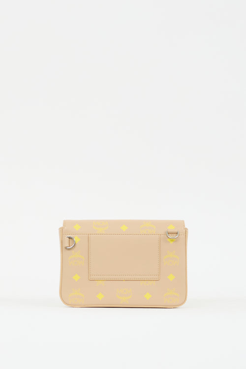 MCM Beige & Yellow Leather Millie Crossbody Bag